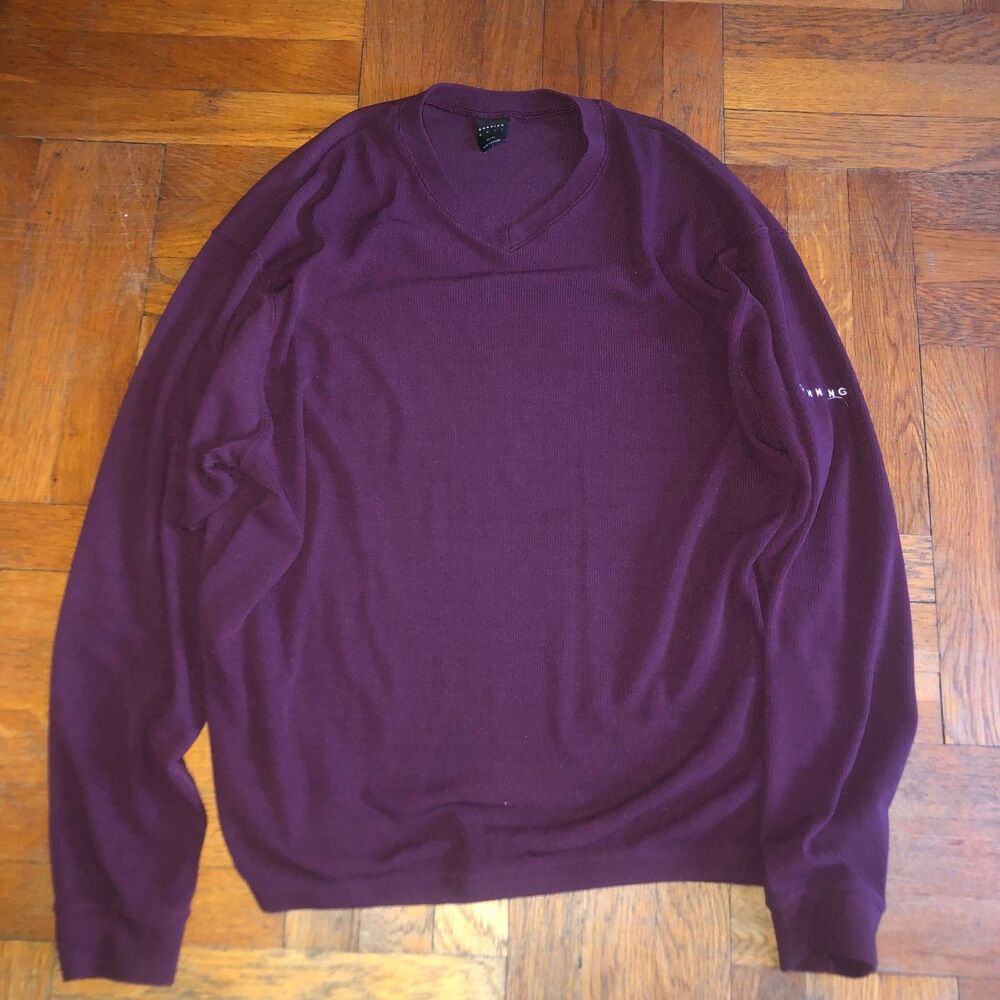 Men's Dunning Golf V-Neck Sweater Size XL Color Maroon